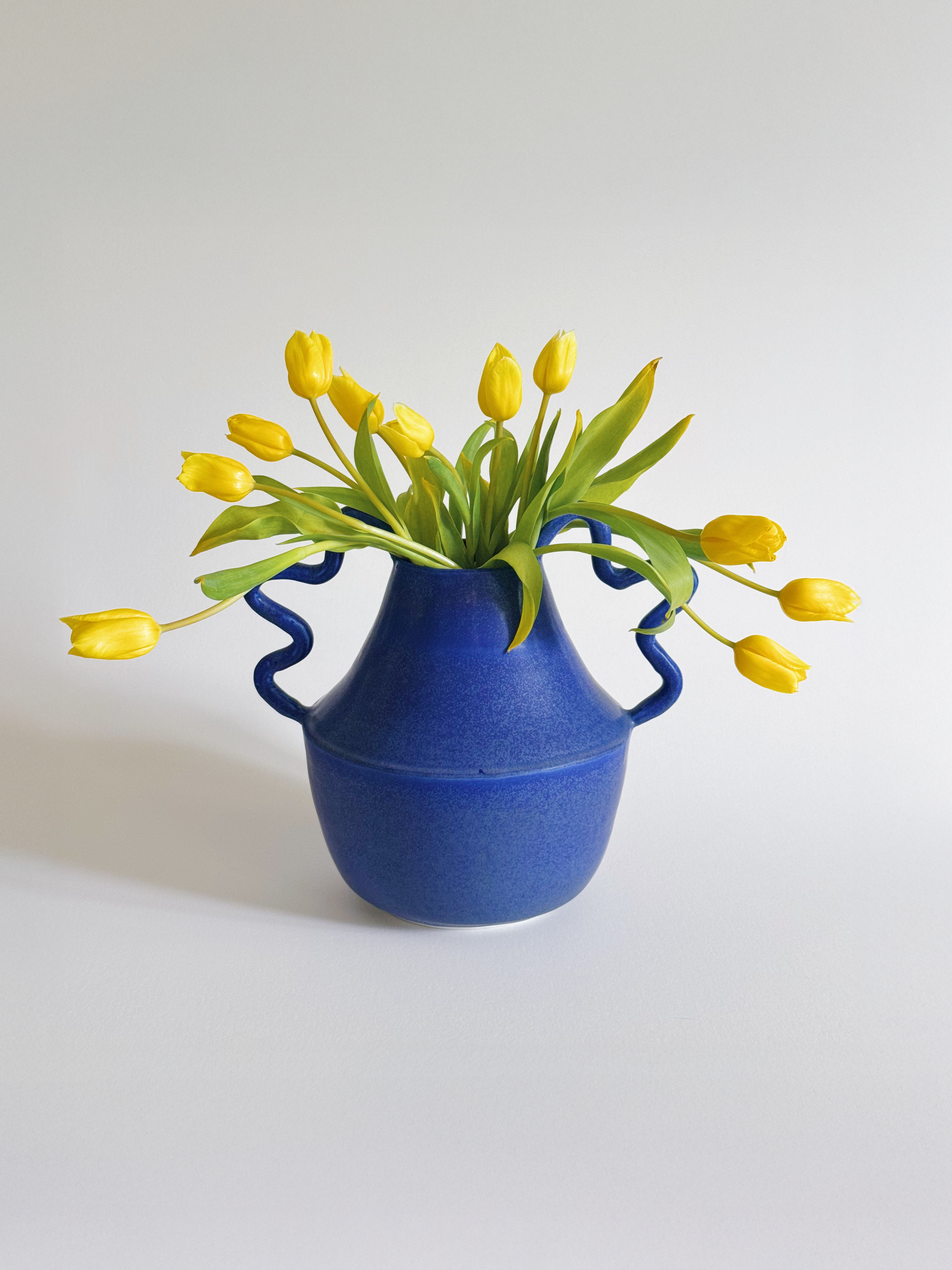 Blue Squiggle Vase