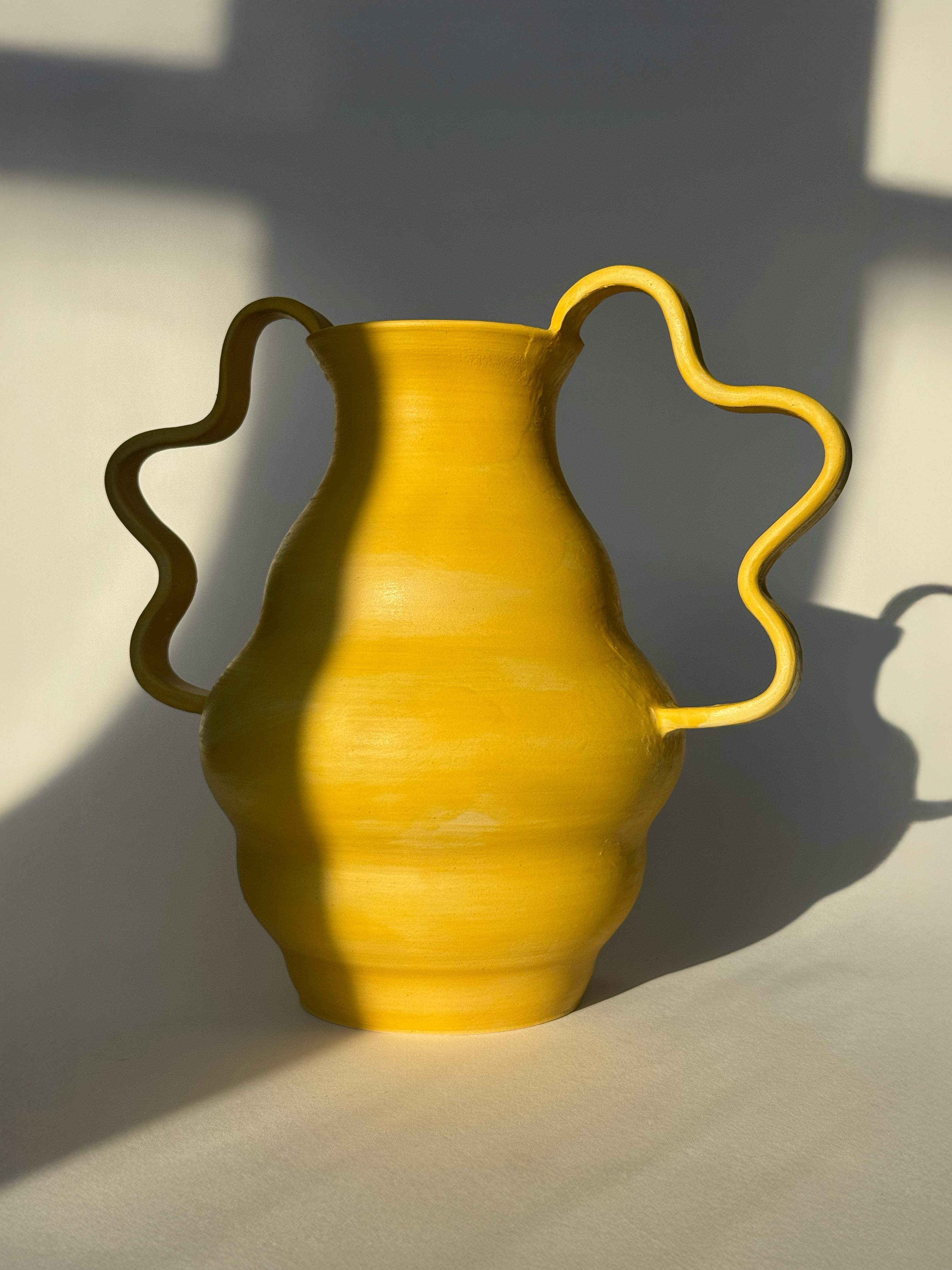 Yellow Squiggle Vase