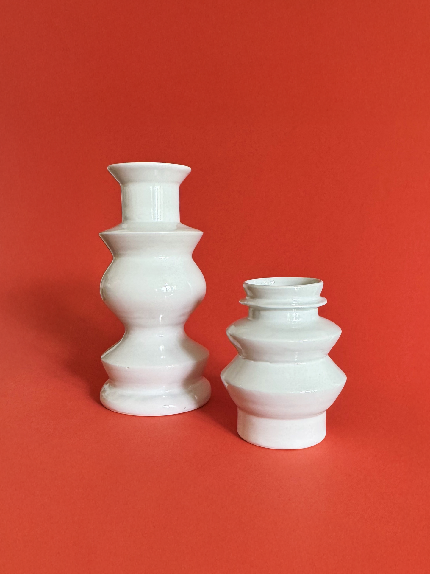 White Angled Vase