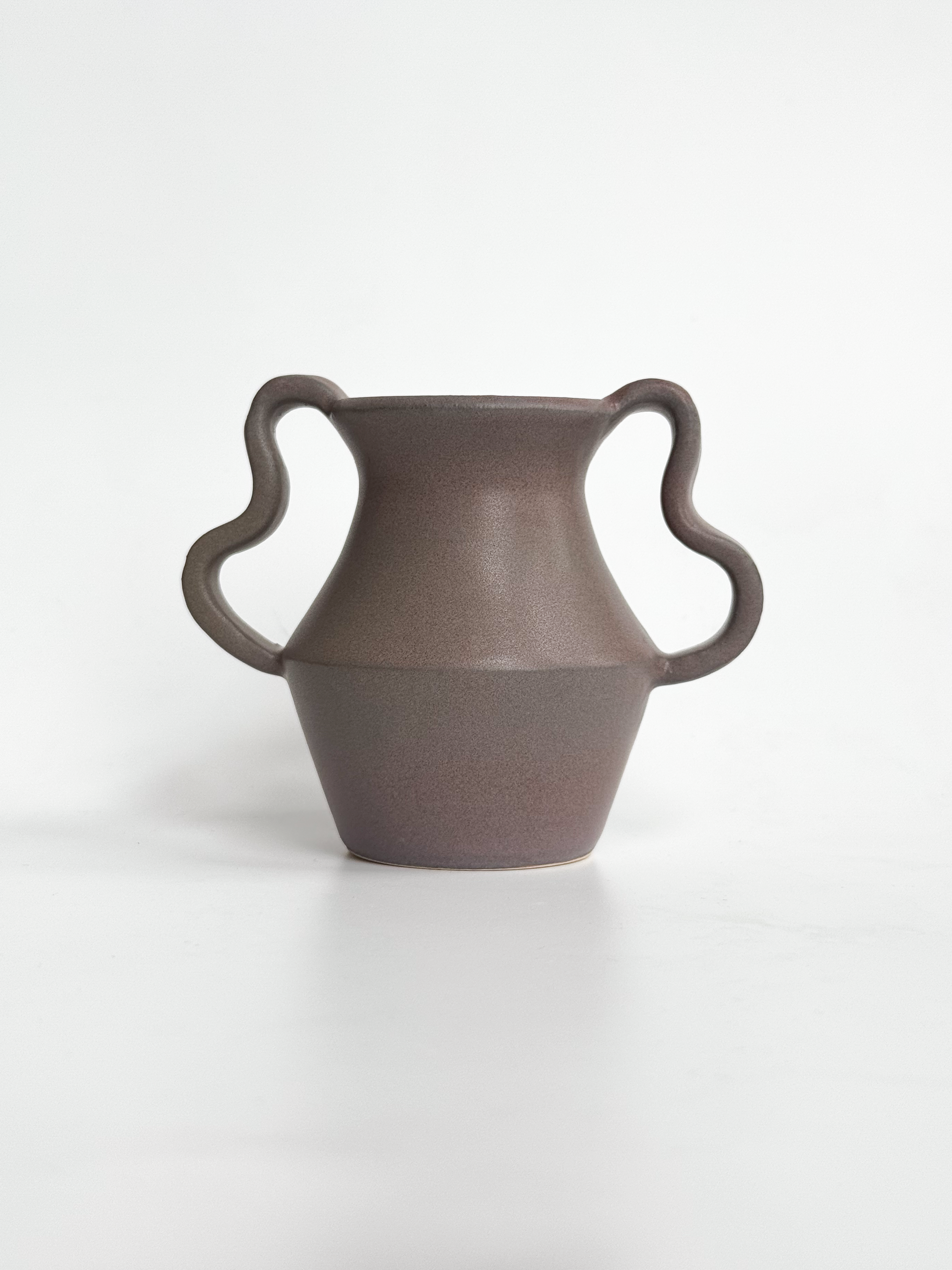 Grey Handled Mini Vase
