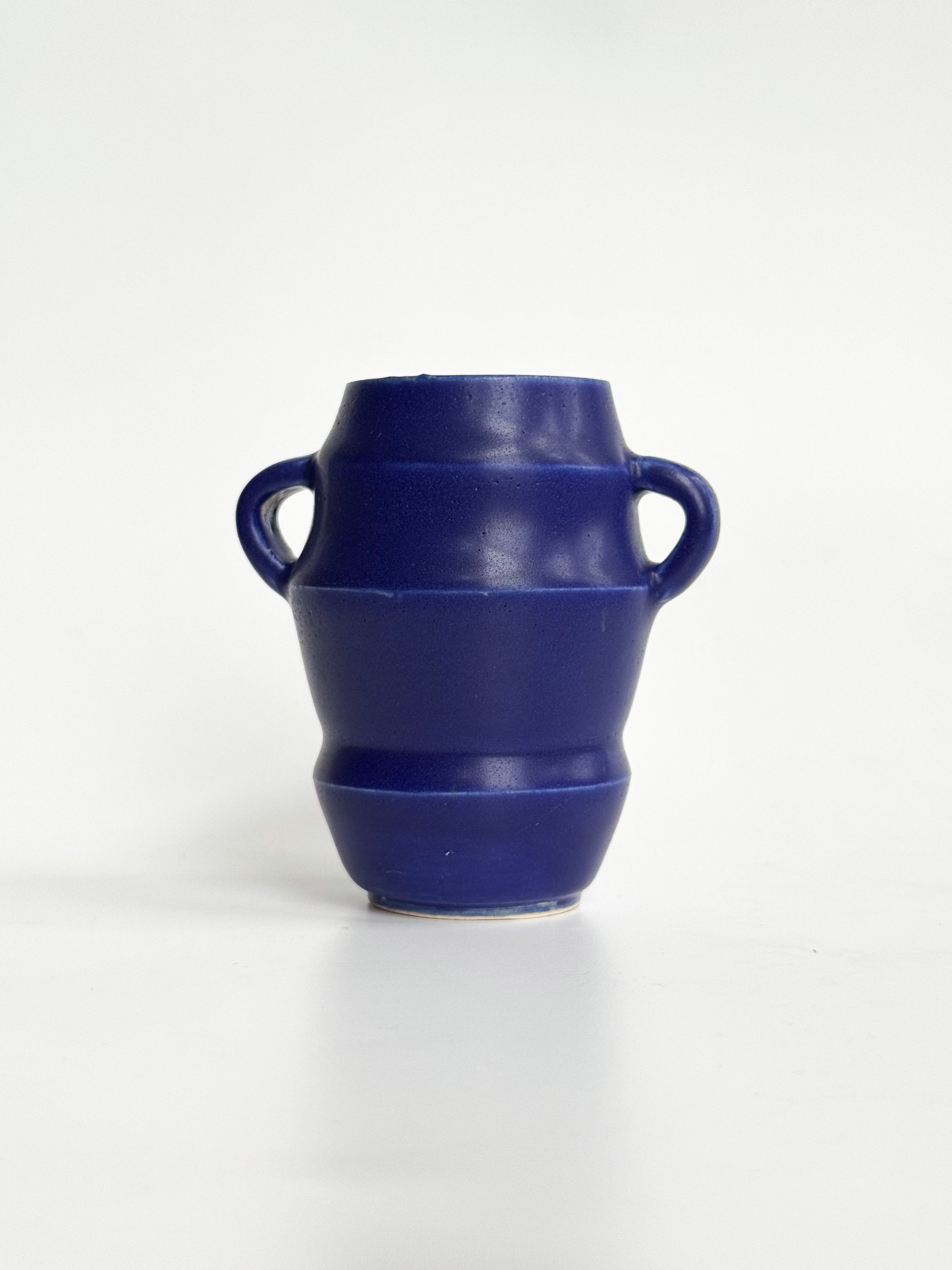 Dark Blue Handled Mini Vase