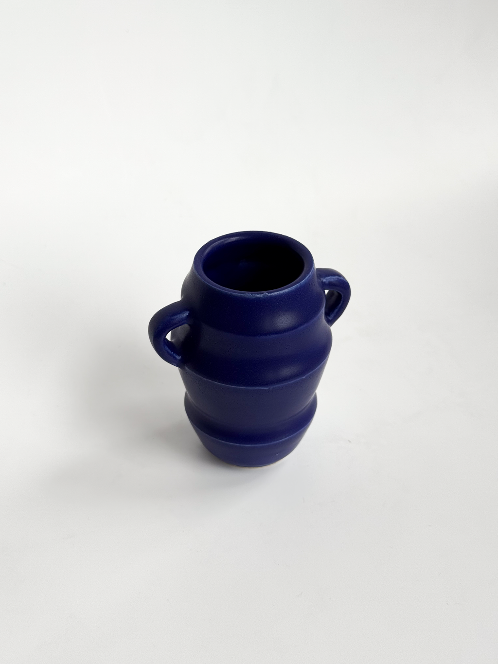 Dark Blue Handled Mini Vase