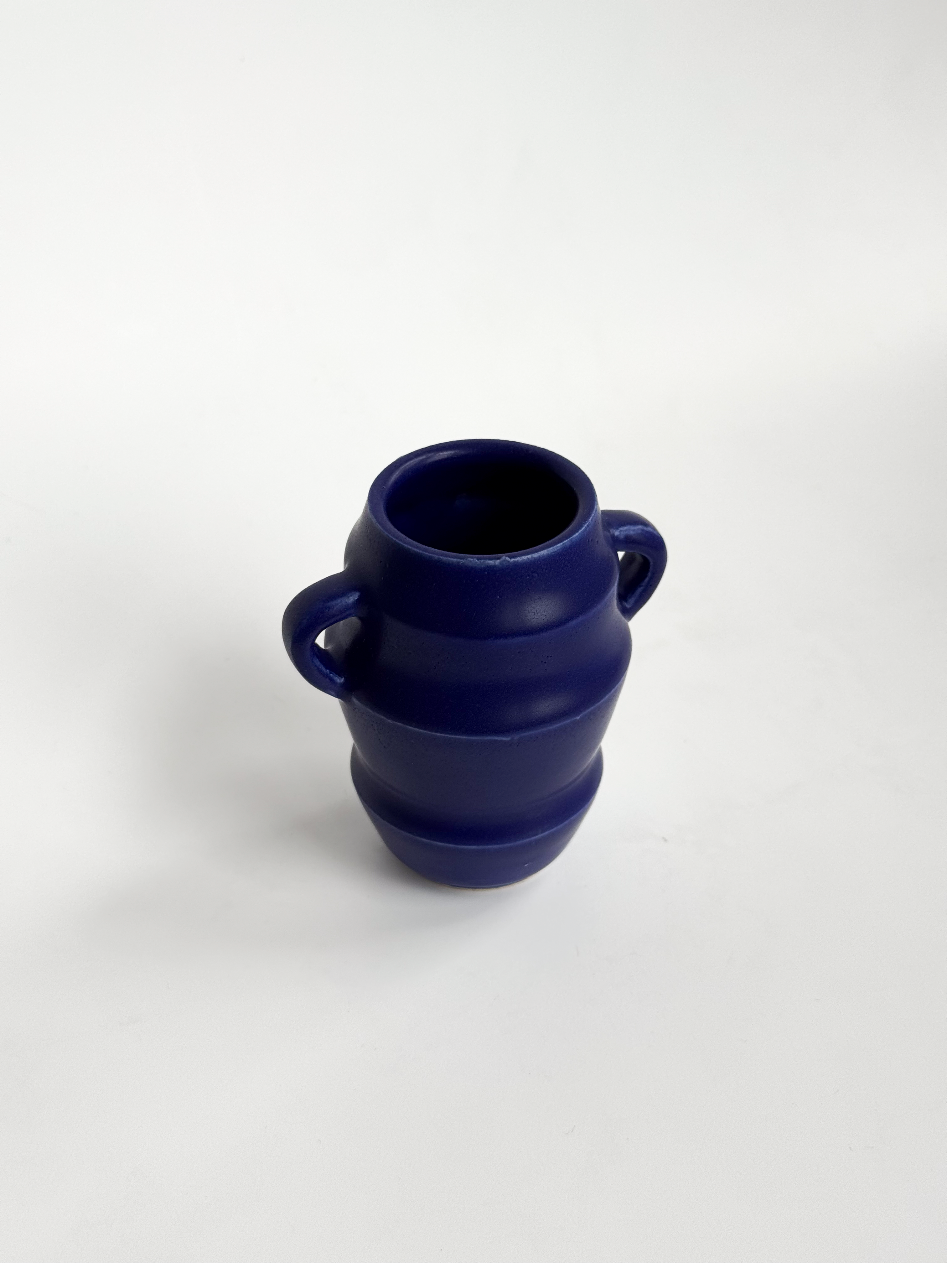 Dark Blue Handled Mini Vase