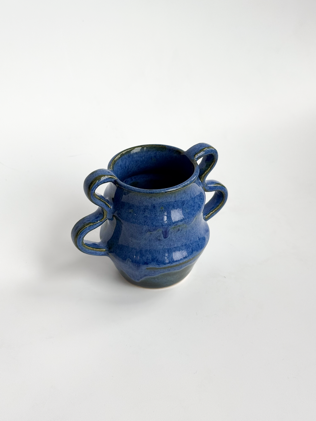 Blue Handled Mini Vase