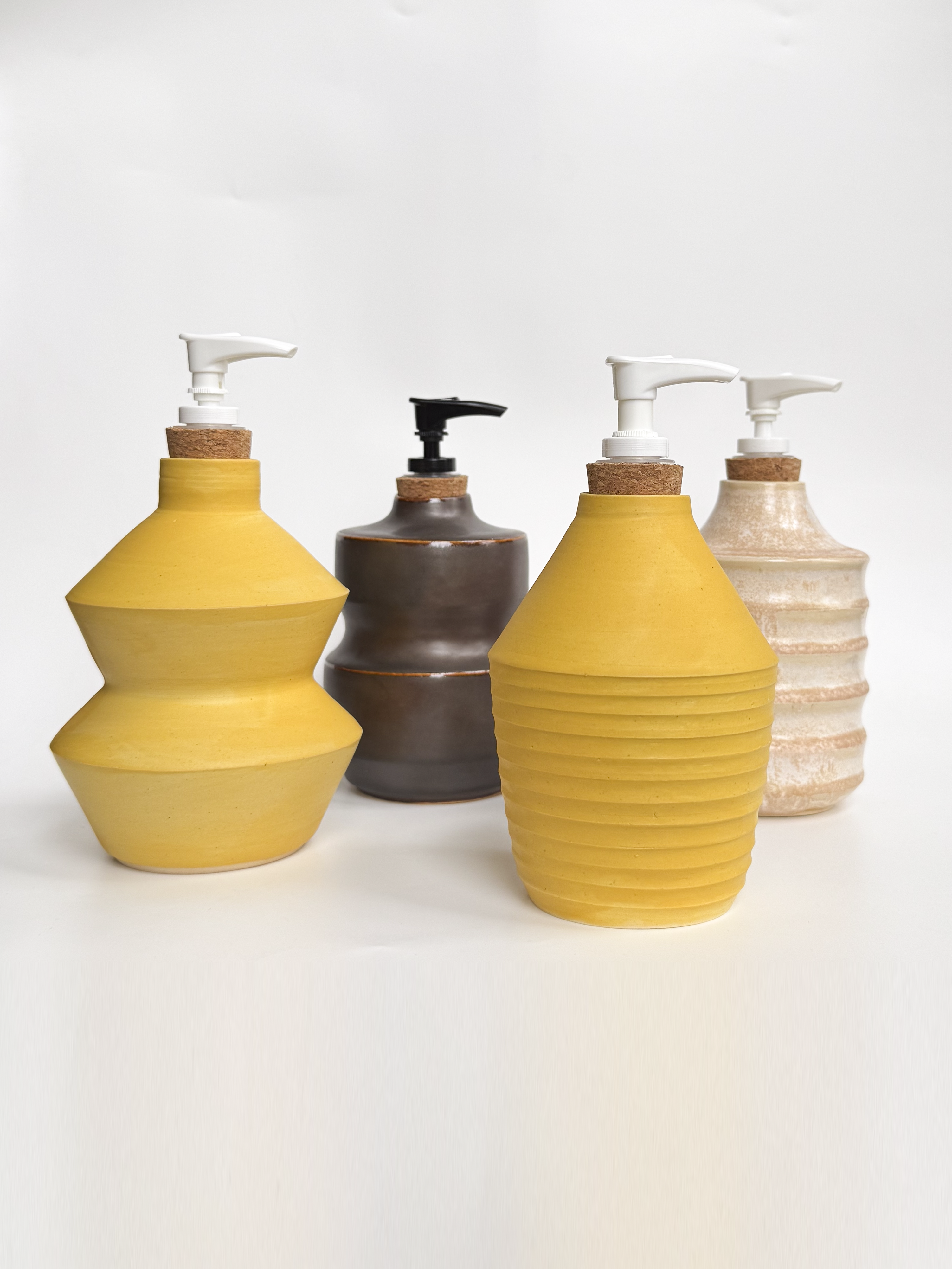 Yellow Ripple Soap Dispenser