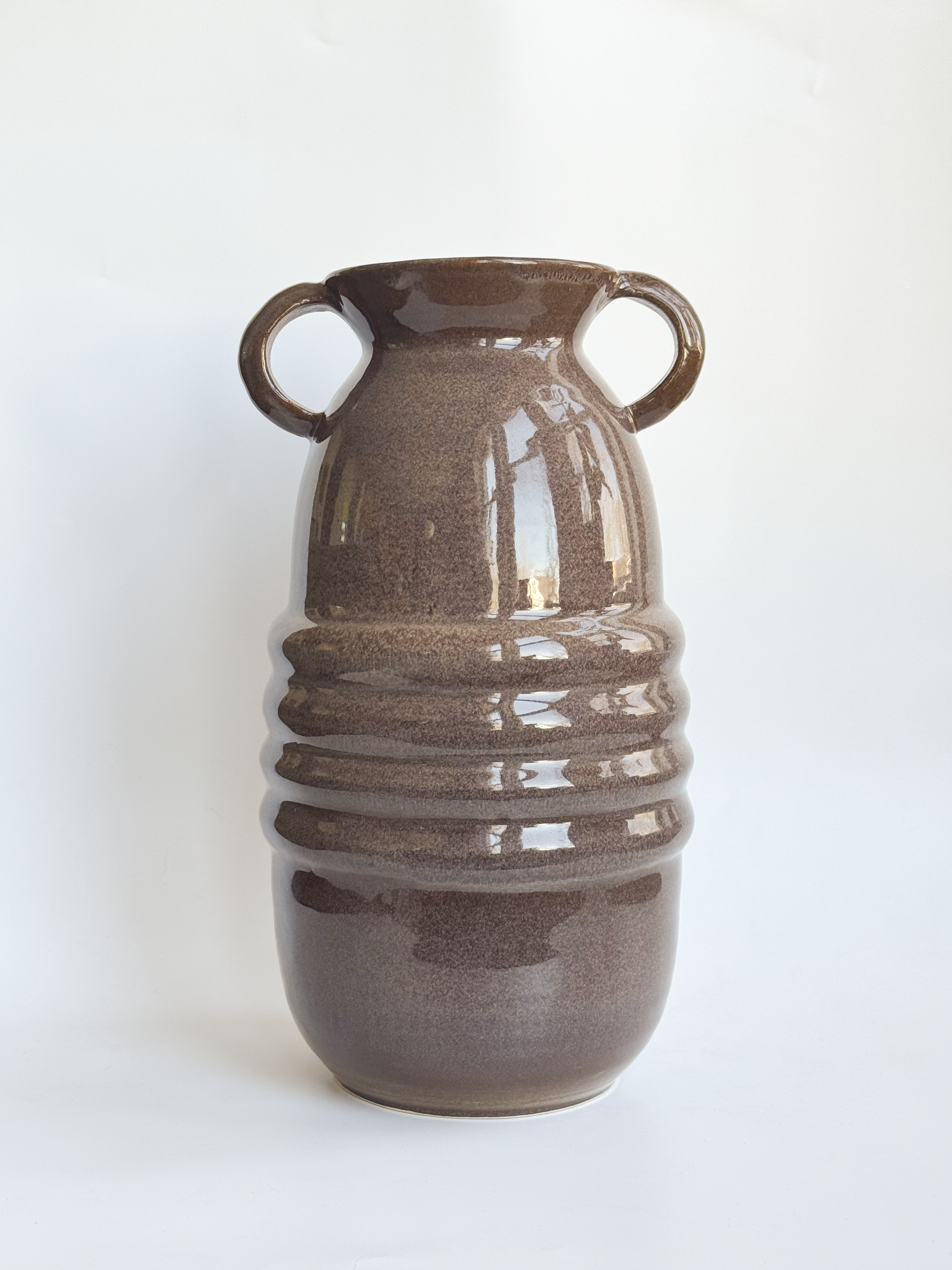 Brown Tall Ripple Vase