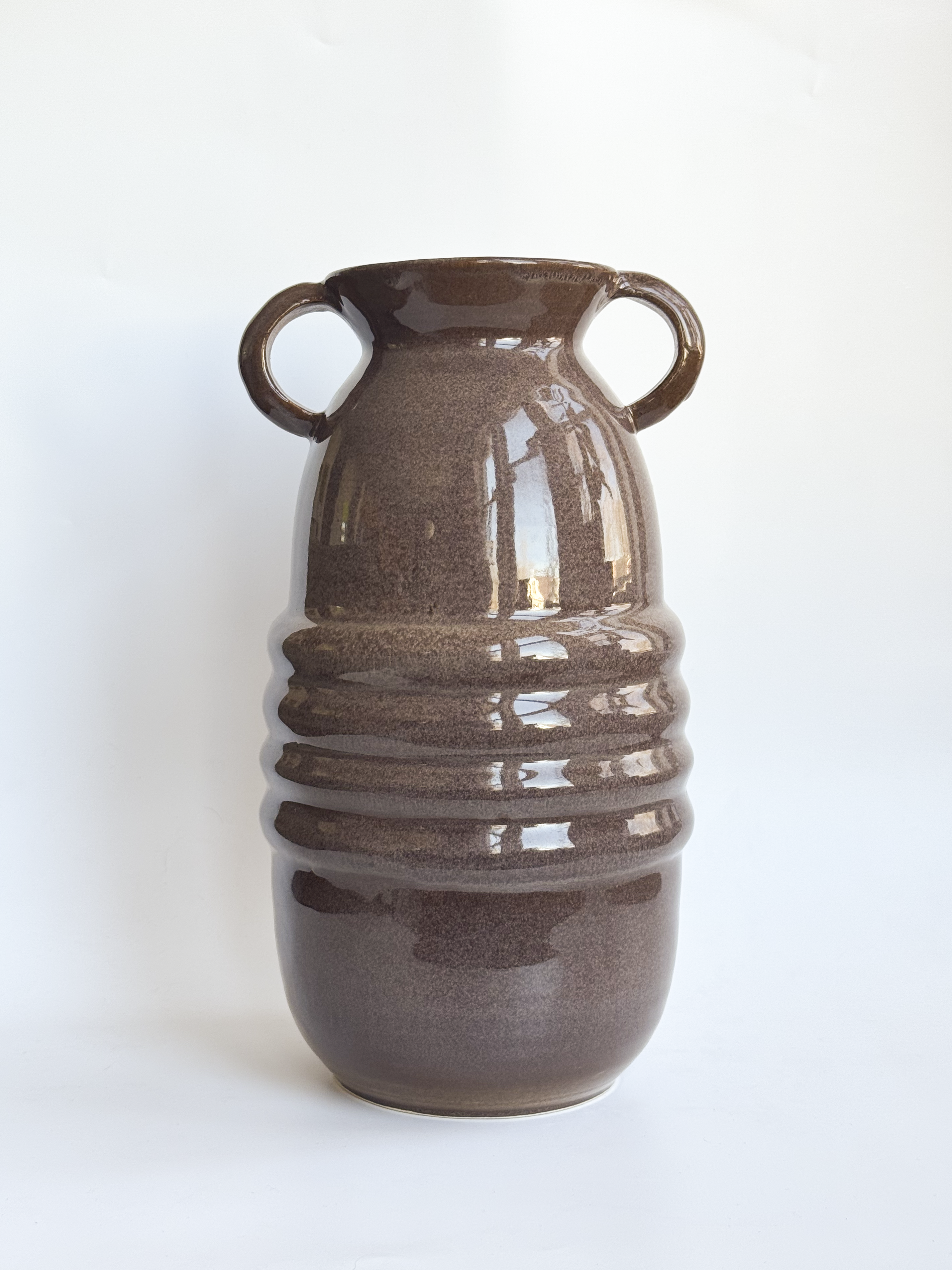 Brown Tall Ripple Vase