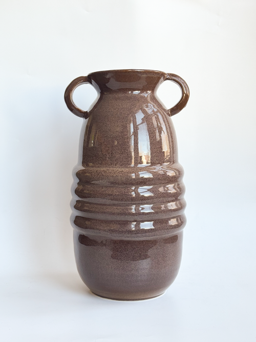 Brown Tall Ripple Vase