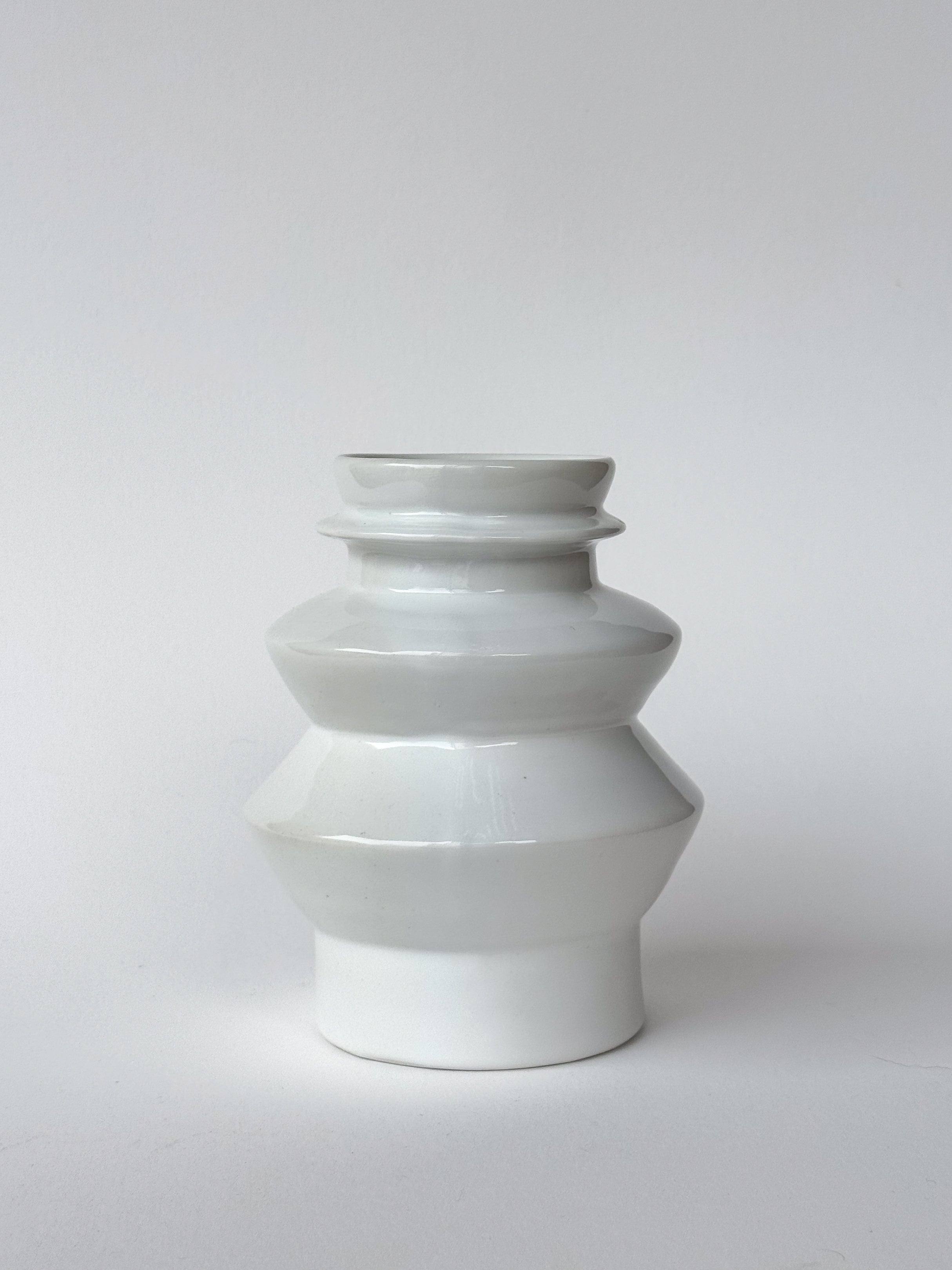 White Angled Vase