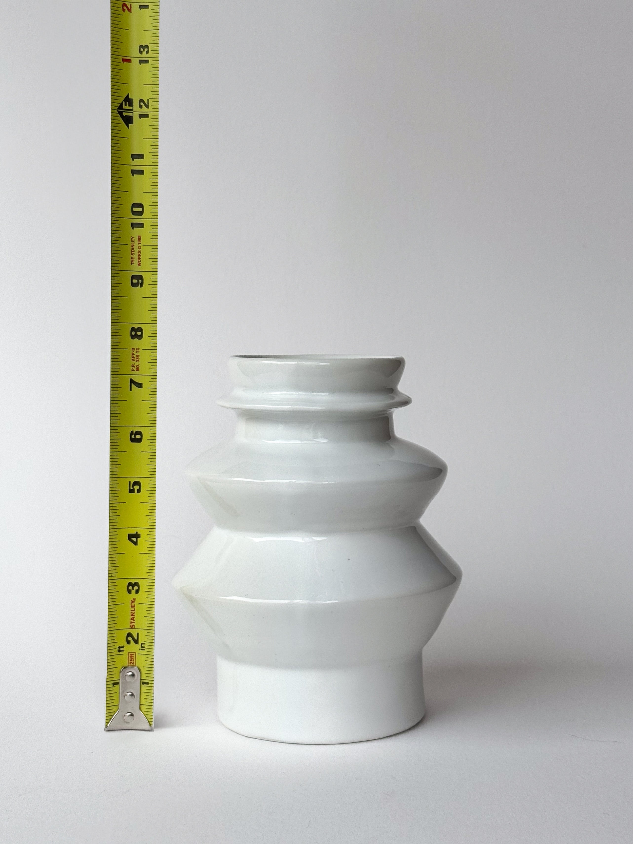 White Angled Vase